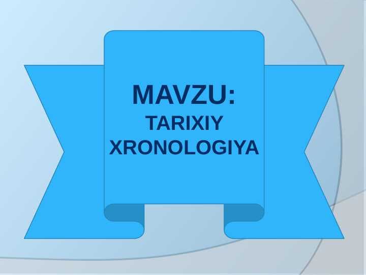 TARIXIY XRONOLOGIYA