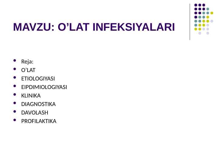 O‘lat infeksiyasi