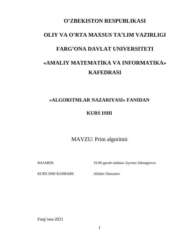 Prim algoritmi