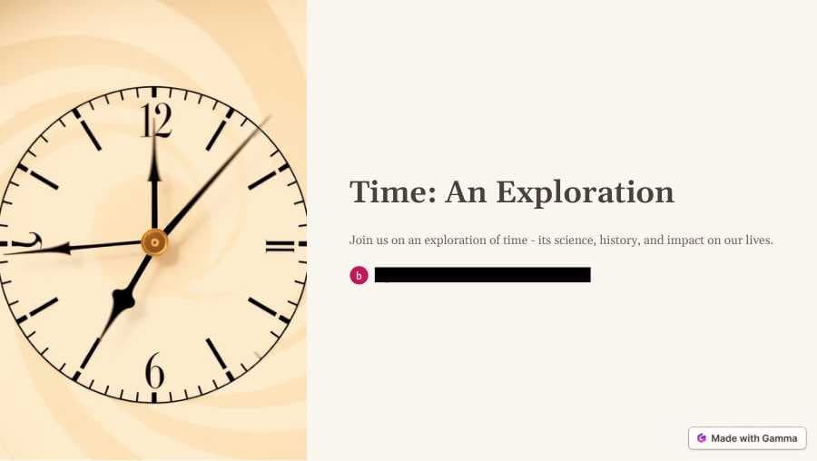 Time: An Exploration