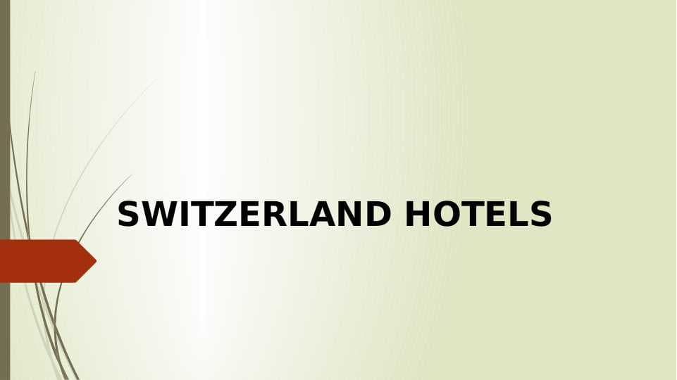 SWITZERLAND HOTELS