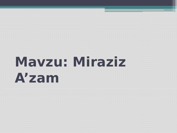 Miraziz A'zam