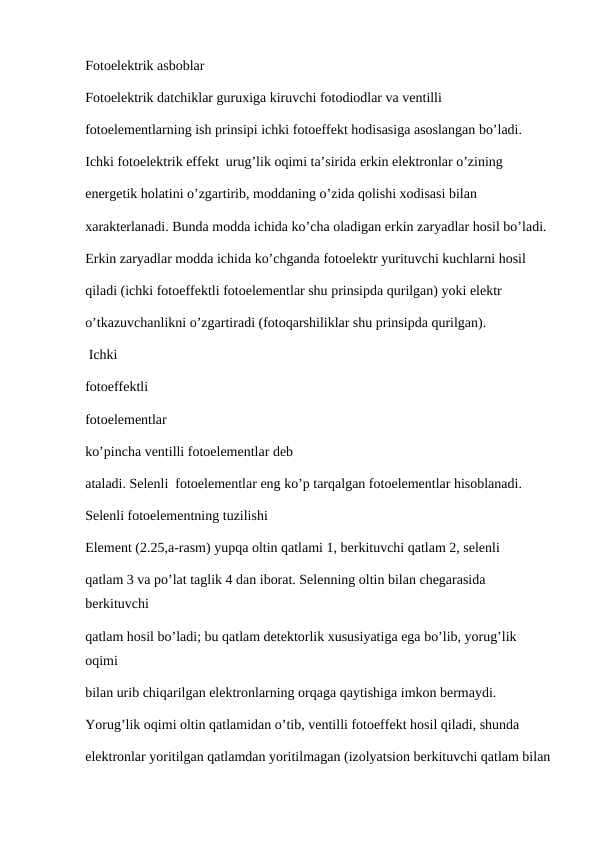 Fotoelektrik asboblar.