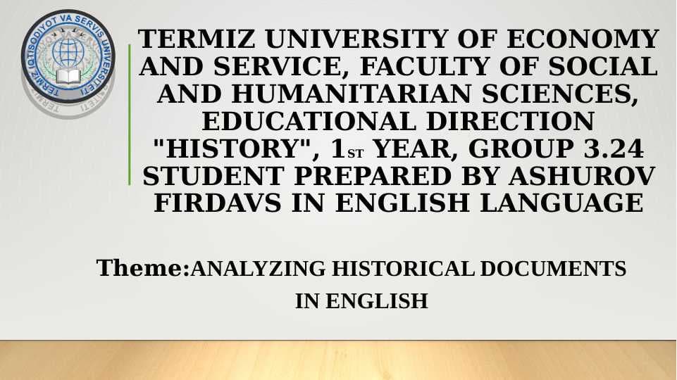 Theme:Analyzing Historical Documents in English