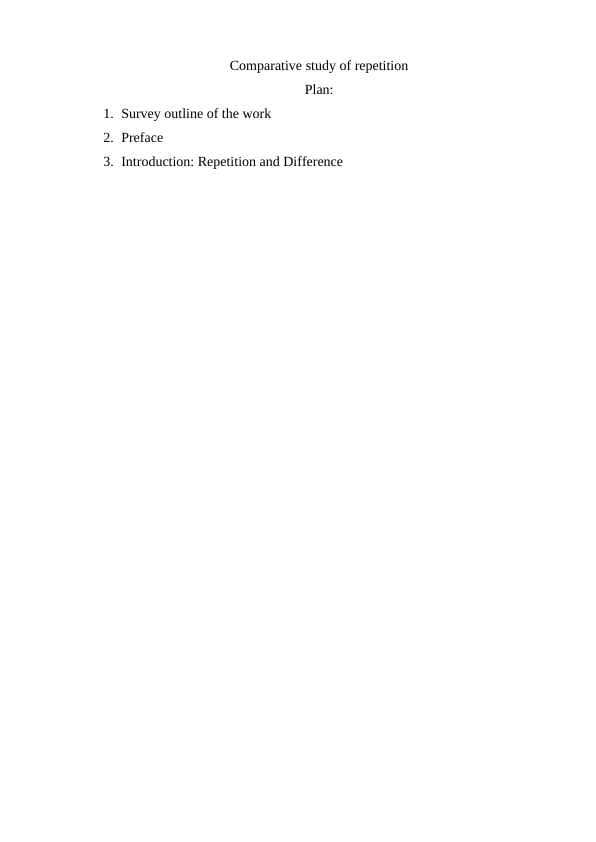 Comparative study of repetition.