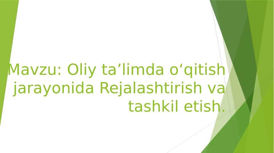 Oliy ta’lim tizimida Davlat ta’lim standartlari. Kredit-modul tizimi tamoyillari