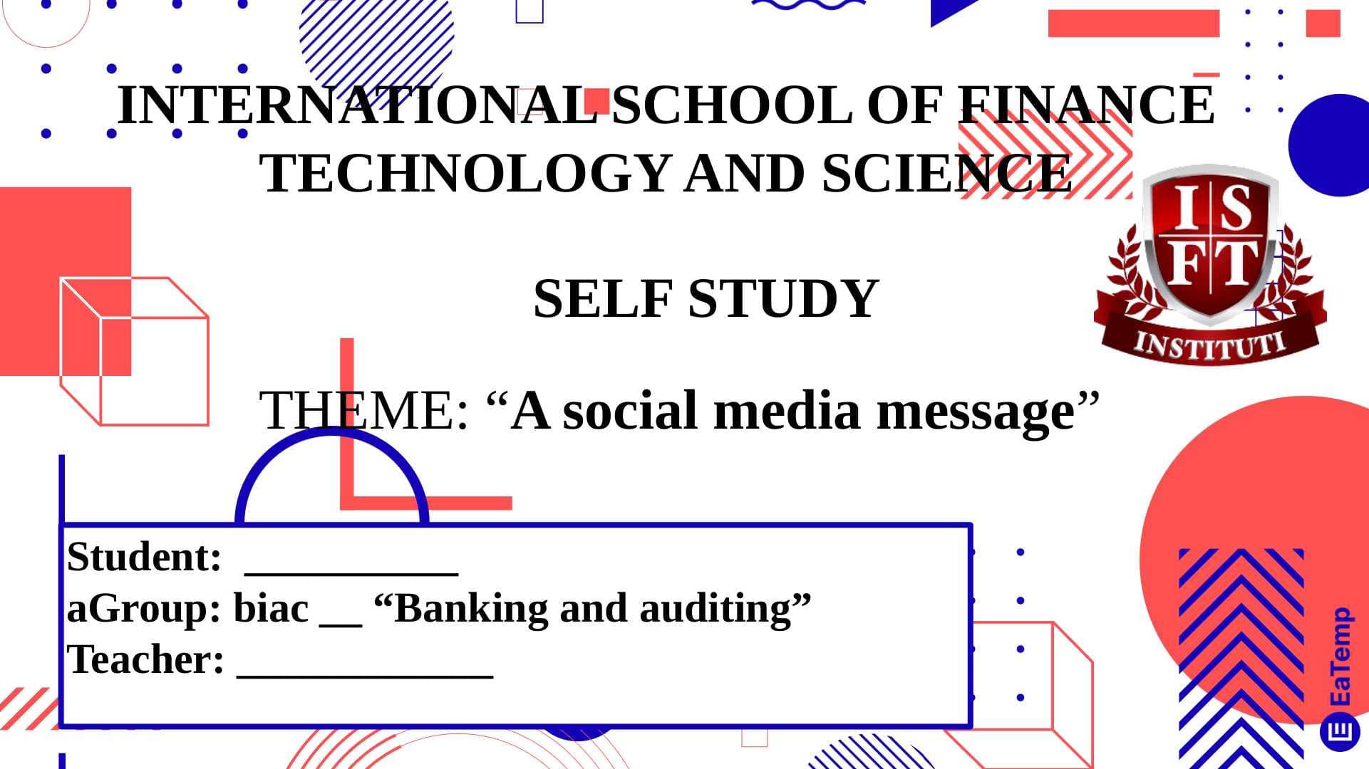 A social media message