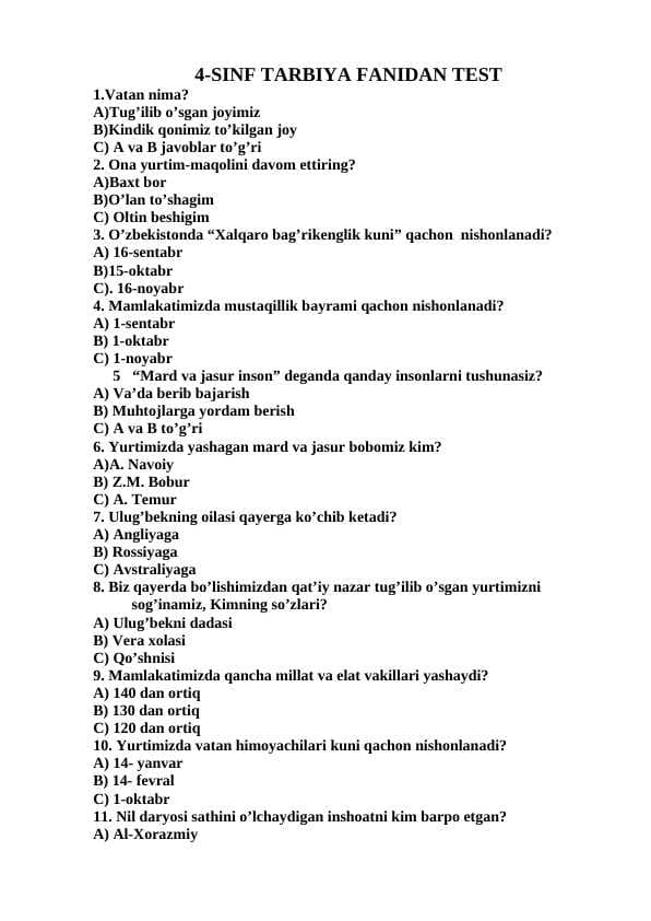 TABIYA FANIDAN TEST