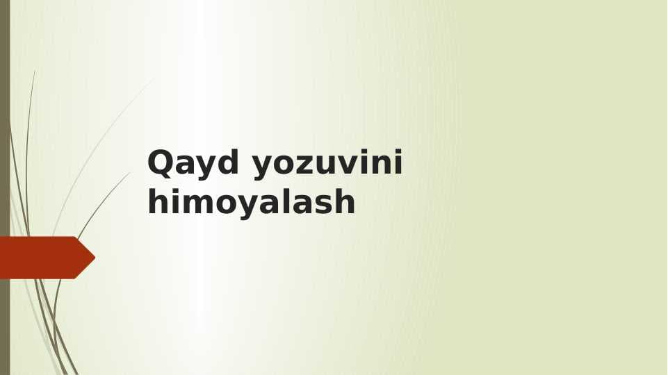 Qayd yozuvini himoyalash