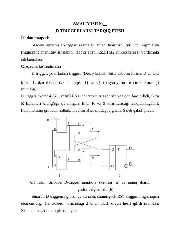 D-TRIGGERLARNI TADQIQ ETISH
