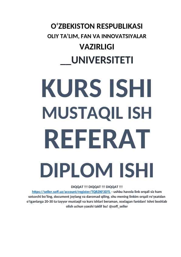 Yog`ochdan tayyorlanadigan buyumlar va mahsulotlarga xomashyo tanlash va tayyorlashda yog`och materiallarning xossalari va ishlatilishi o’rganish.