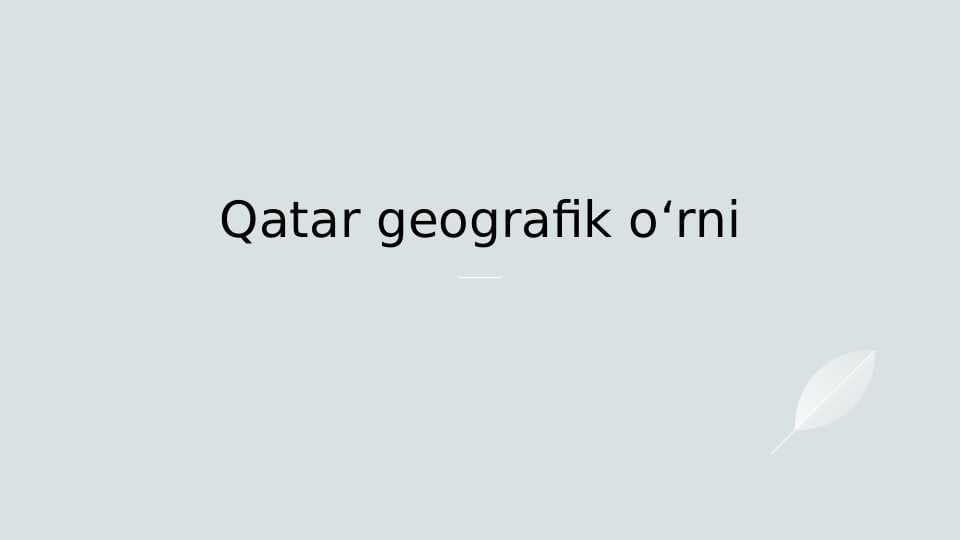 Qatar geografik o‘rni