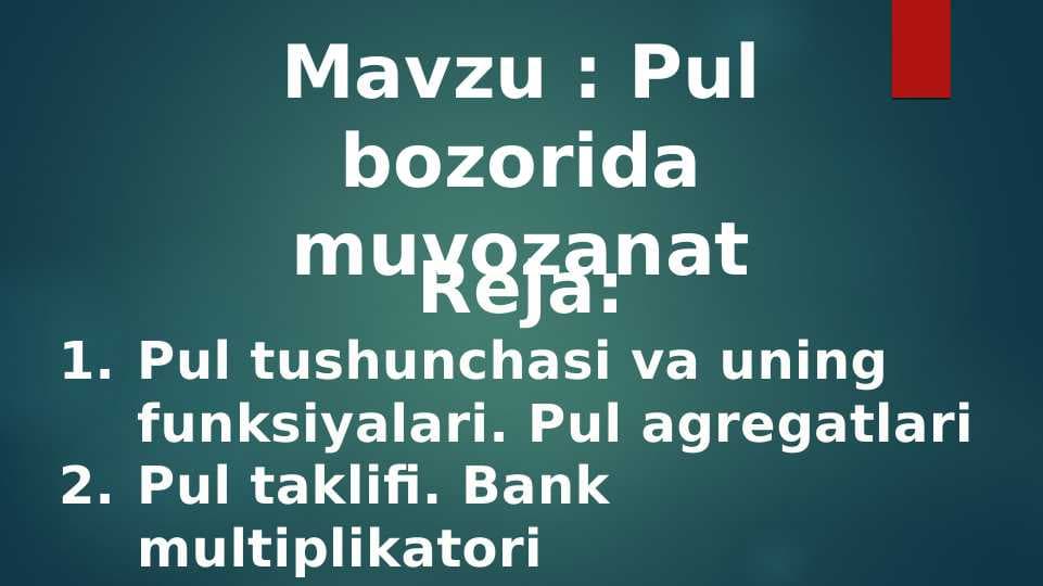 Pul bozorida muvozanat