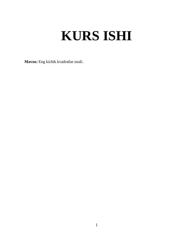 Kurs ishi___Eng kichik kvadratlar usuli.