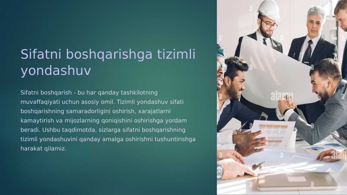 Sifatni boshqarishga tizimli yondashuv