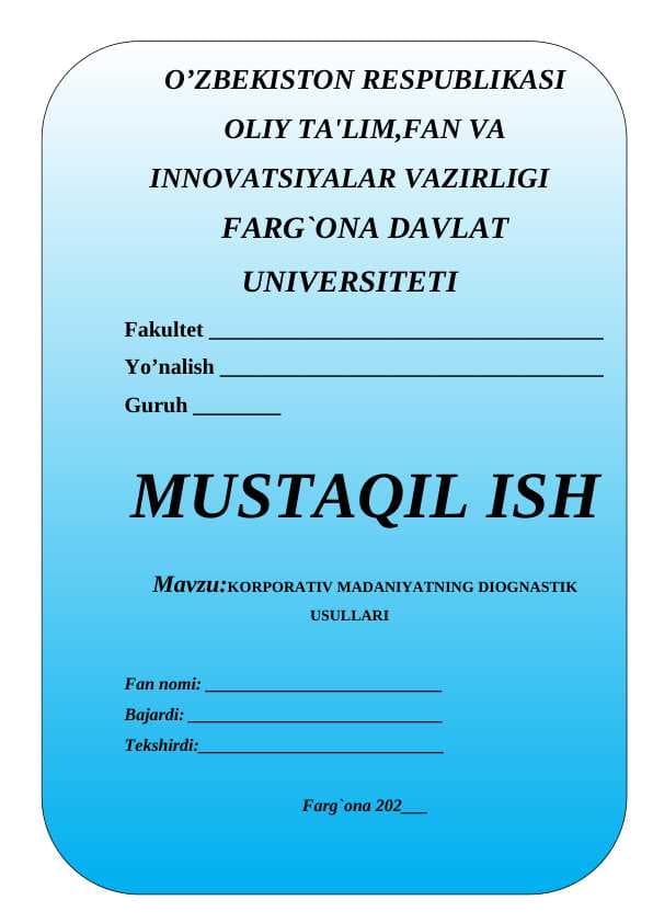 Korporativ madaniyatning diognastik usullari