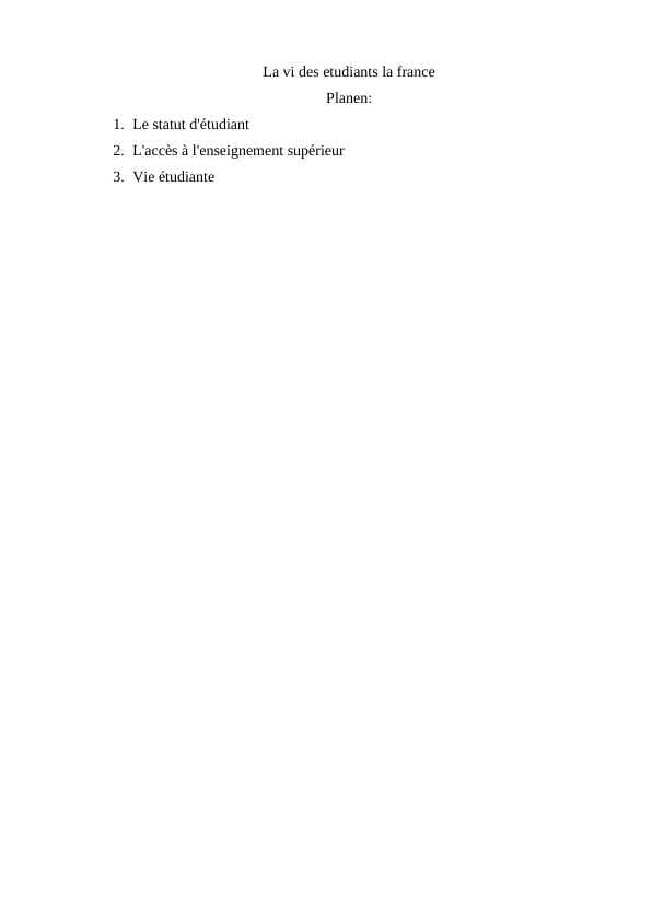 La vi des etudiants la france