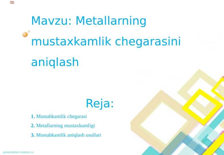 Metallarning mustaxkamlik chegarasini aniqlash