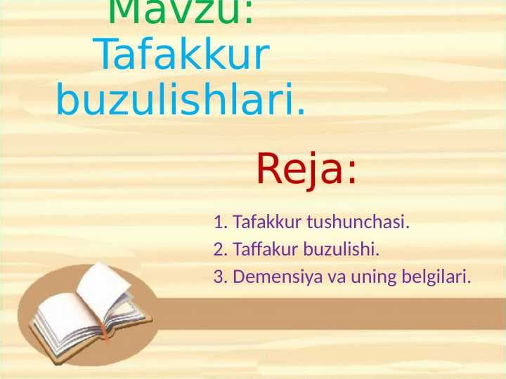 Tafakkur buzilishlari