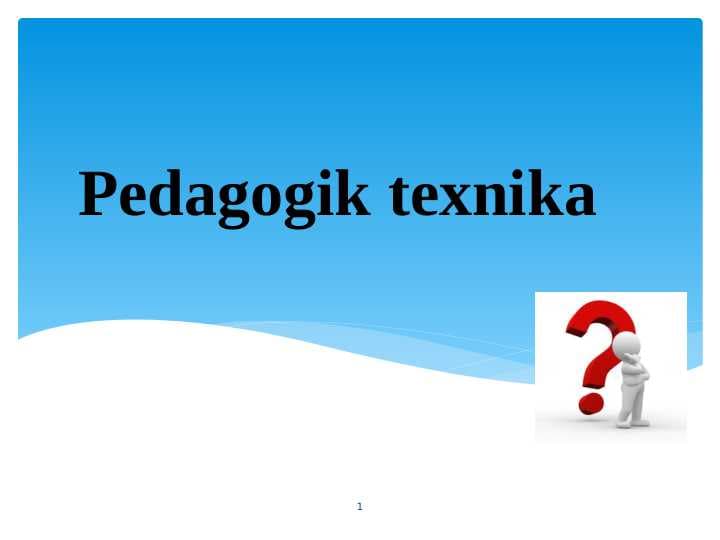 Pedagogik texnika