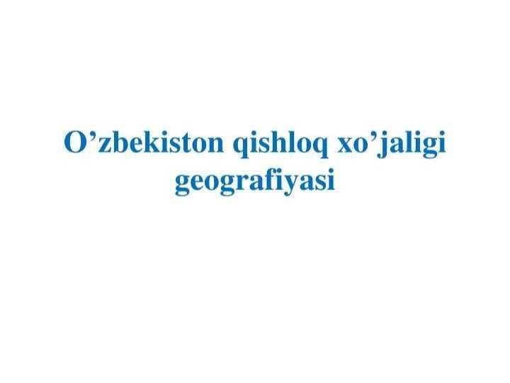 qishloq xo'jaligi