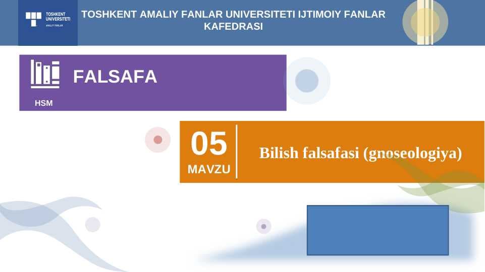 Bilish falsafasi (gnoseologiya)