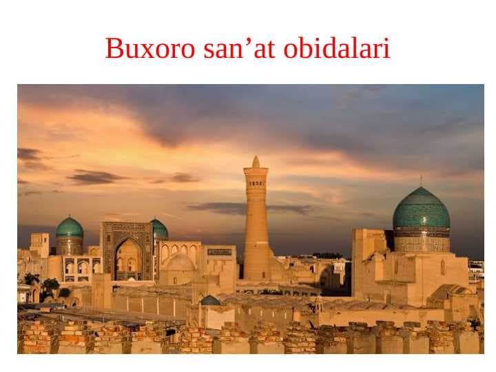 Buxoro san’at obidalari