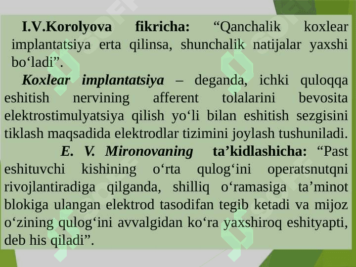 Koxlear implantli bolalar psixologiyasi