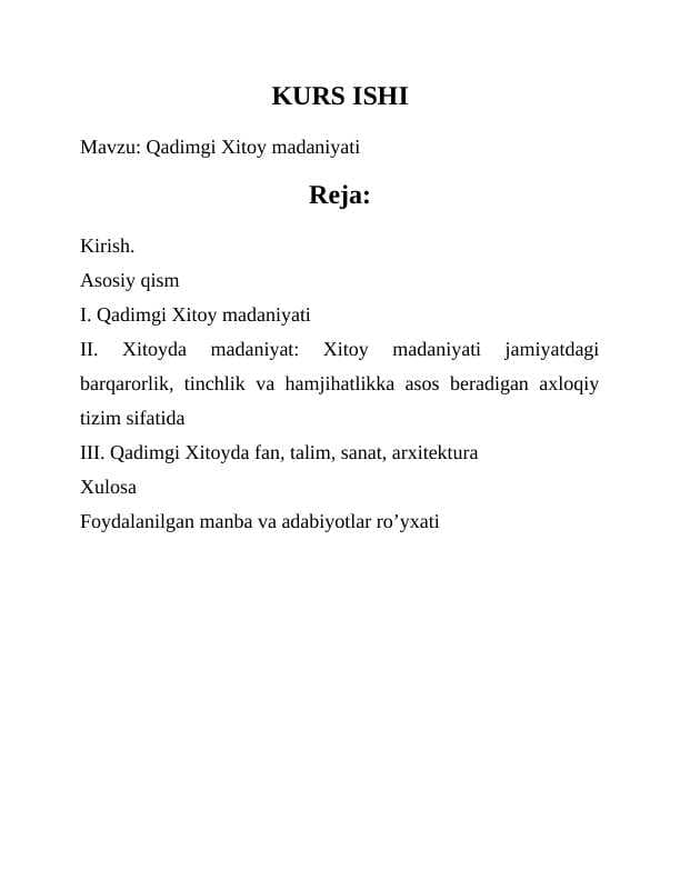 Qadimgi Xitoy madaniyati
