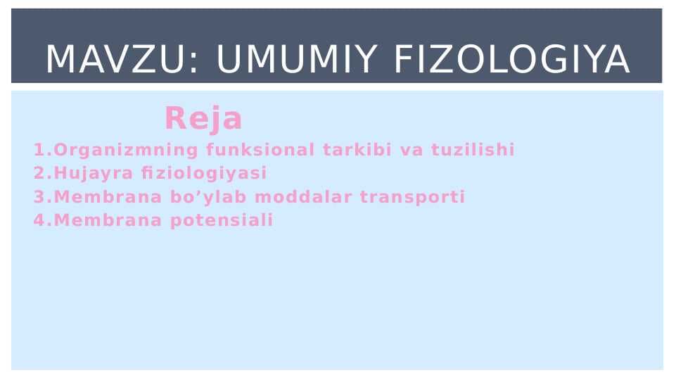 Umumiy fizologiya
