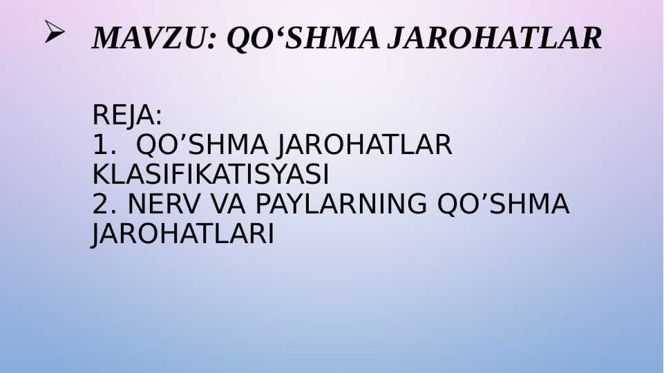 qo‘shma jarohatlar