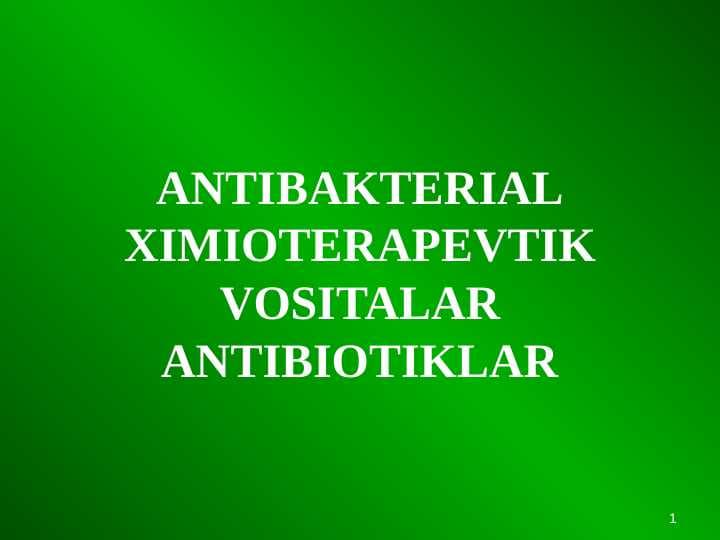 Antibacterial ppt