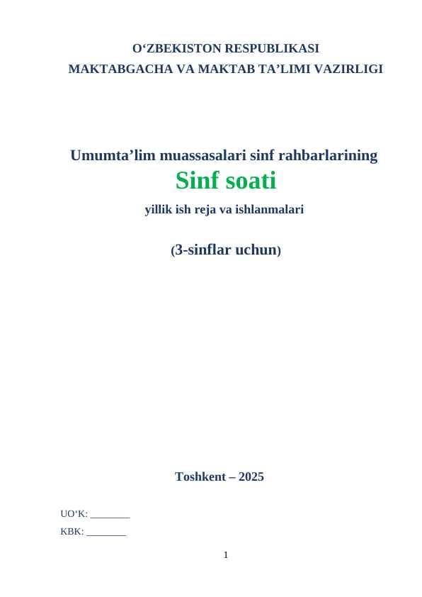 3-sinf soati yangisi