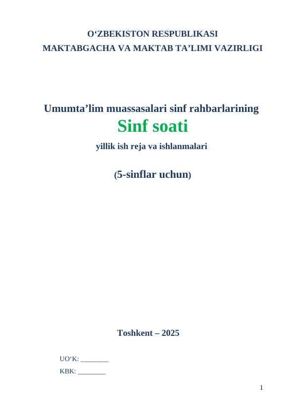 5-sinf soati yangisi