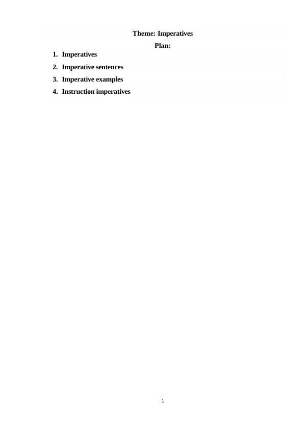 Imperatives