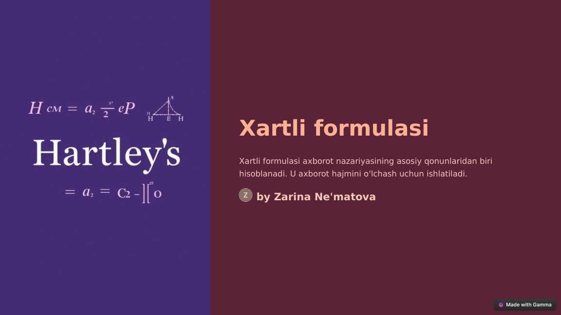 Xartli formulasi