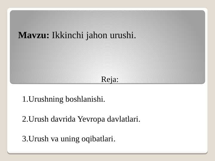 Ikkinchi jahon urushi