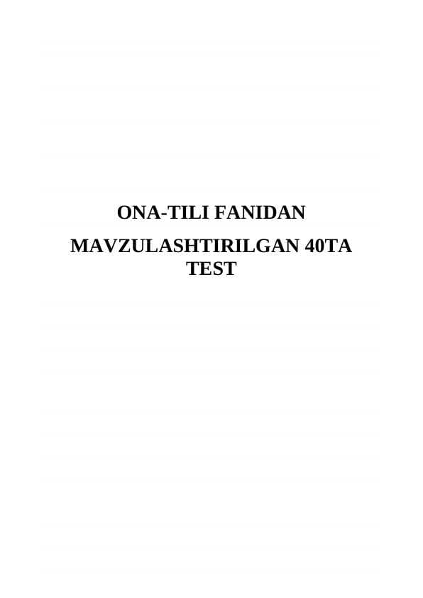 ONA-TILI FANIDAN test