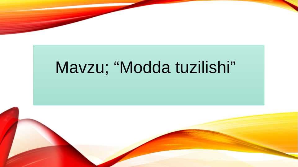 Modda tuzilishi