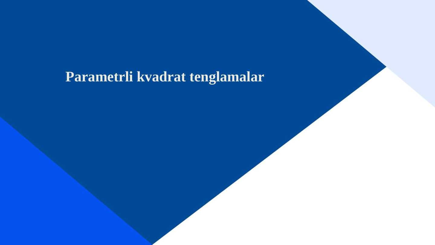 Parametrik kvadrat tenglamalar