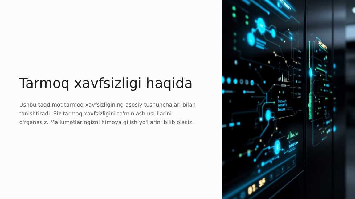 Tarmoq xavfsizligi haqida