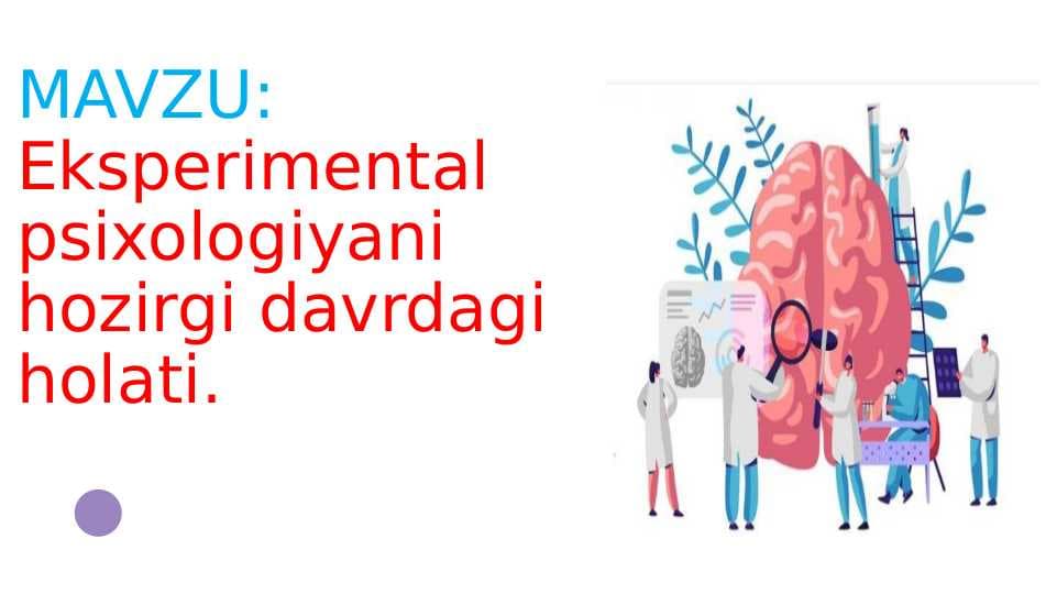 Eksperimental psixologiyani hozirgi davrdagi holati.