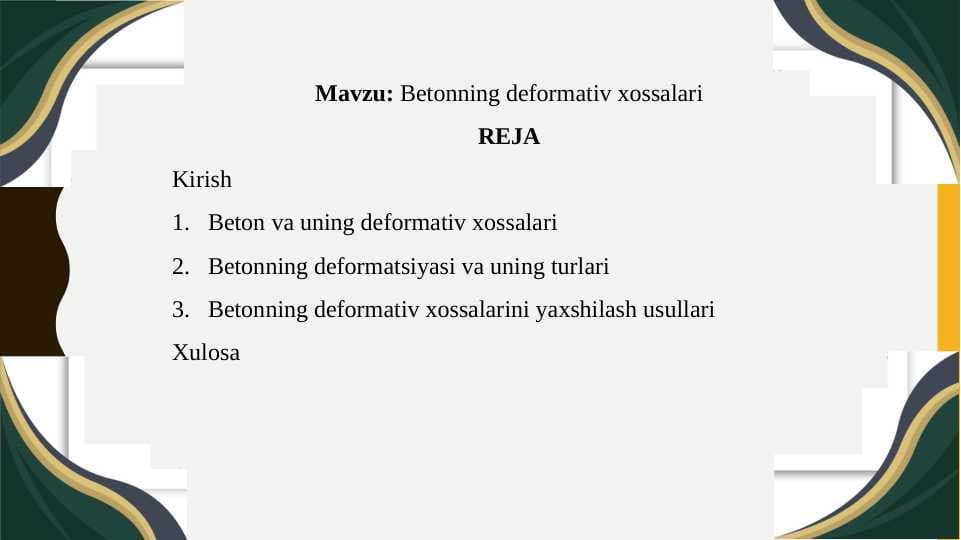 Betonning deformativ xossalari