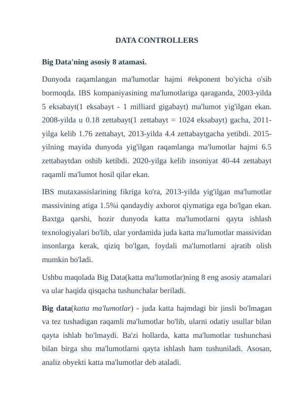 DATA CONTROLLER