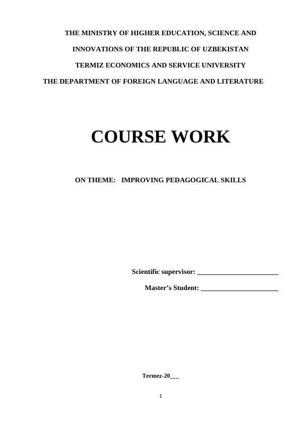IMPROVING PEDAGOGICAL SKILLS
