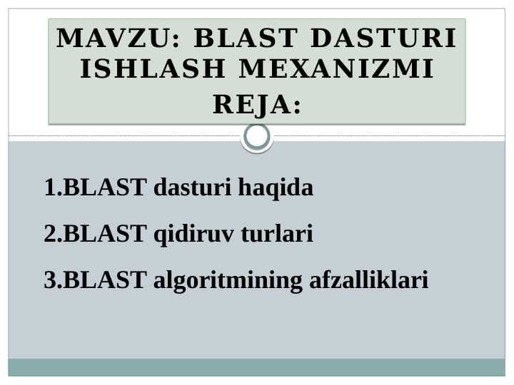 Blast dasturi ishlash mexanizmi