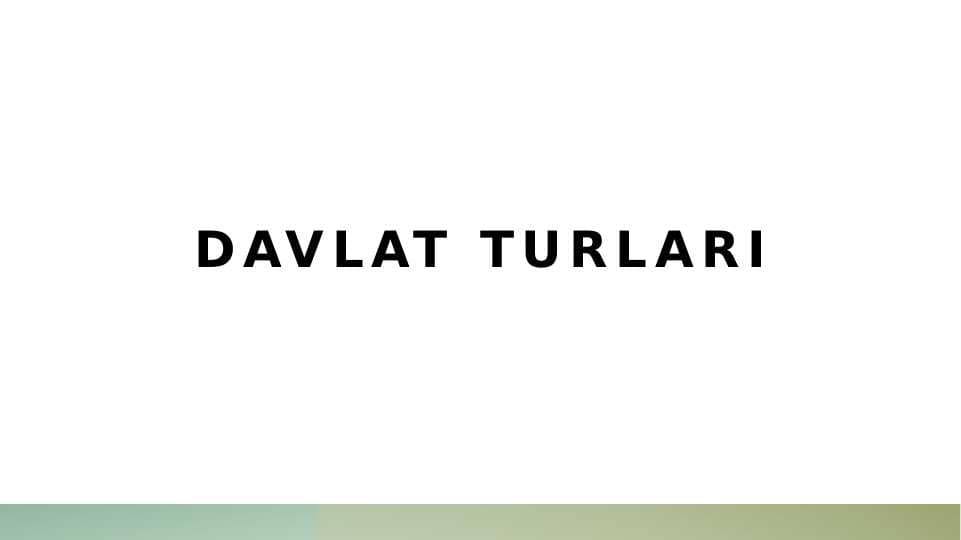 Davlat turlari