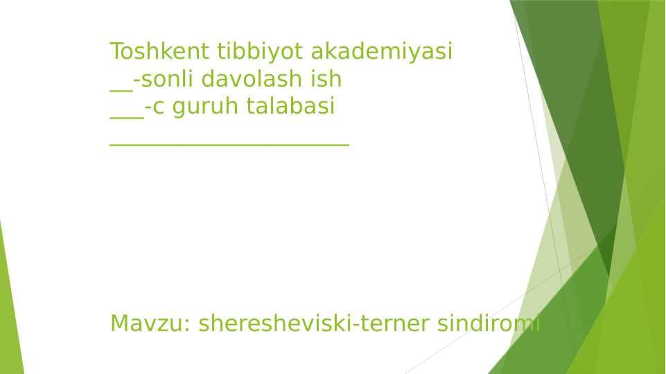 sheresheviski-terner sindiromi