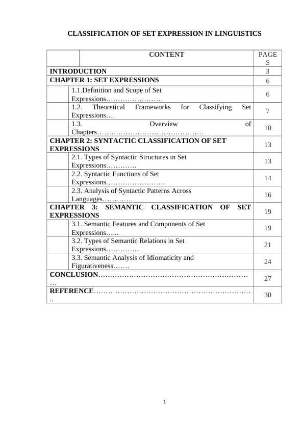 CLASSIFICATION OF SET EXPRESSION IN LINGUISTICS