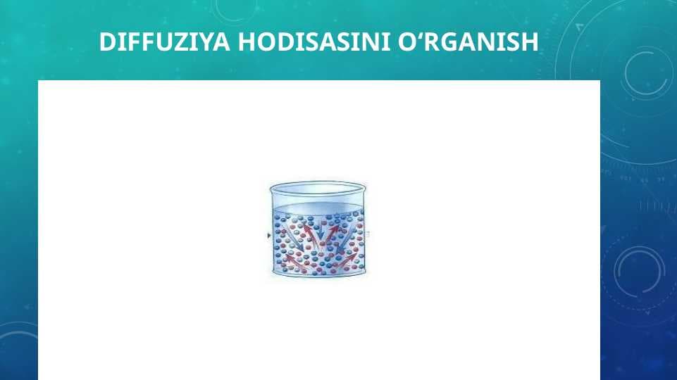 DIFFUZIYA HODISASINI O‘RGANISH